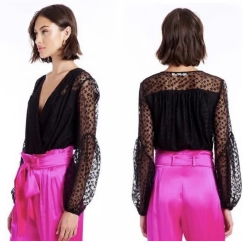 Amanda Uprichard Black Lace Bodysuit size P
